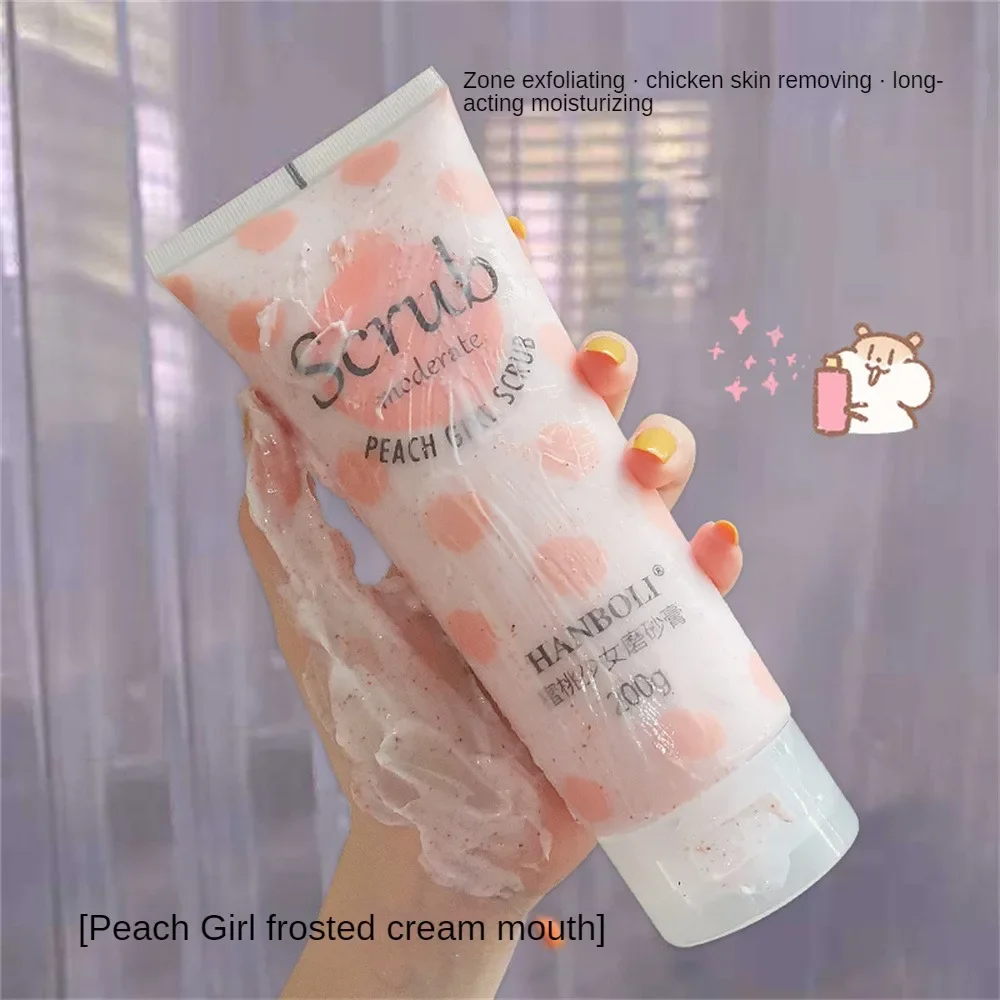 Soft Peach Body Scrub Deep Cleaning Handmade Feminine Intimate Whitening Pink Wash Face Body Skin Cleaning Body Scrub Care