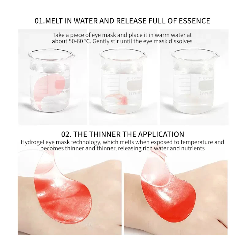 60 قطعة من قناع العين المرطب من FONCE Ruby، متوفر للرجال والنساء، مرطب، سهل الامتصاص