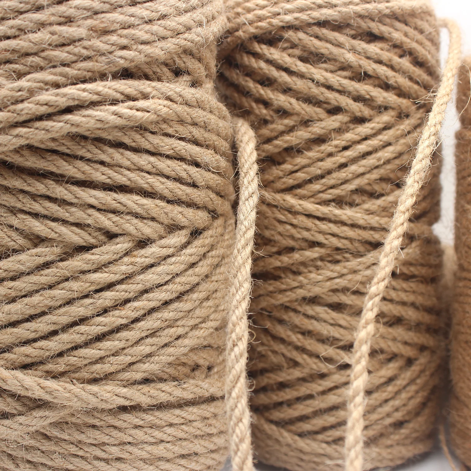 1mm-10mm Natural Jute Rope String Ribbon Christmas Home Decortio Crafts DIY Vintage Jute Cord Twine Thread Sewing Party Wedding