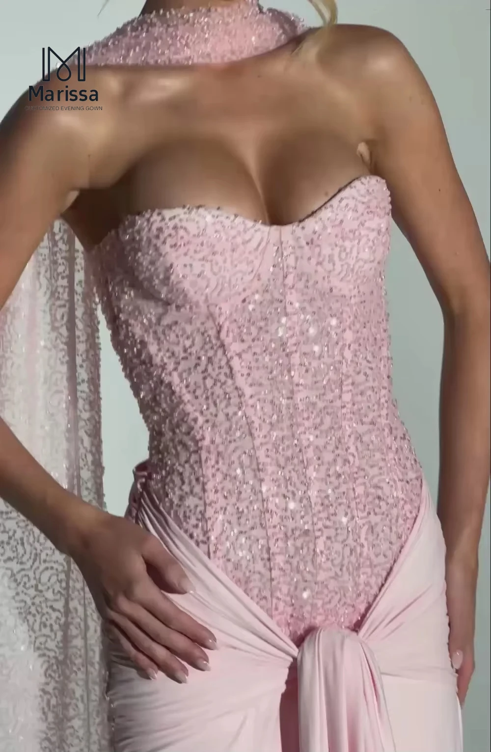Marissa-vestidos largos de baile con cola de pez, vestidos de noche con cinta, vestido de fiesta de boda, vestidos con hombros descubiertos hechos a medida para eventos especiales