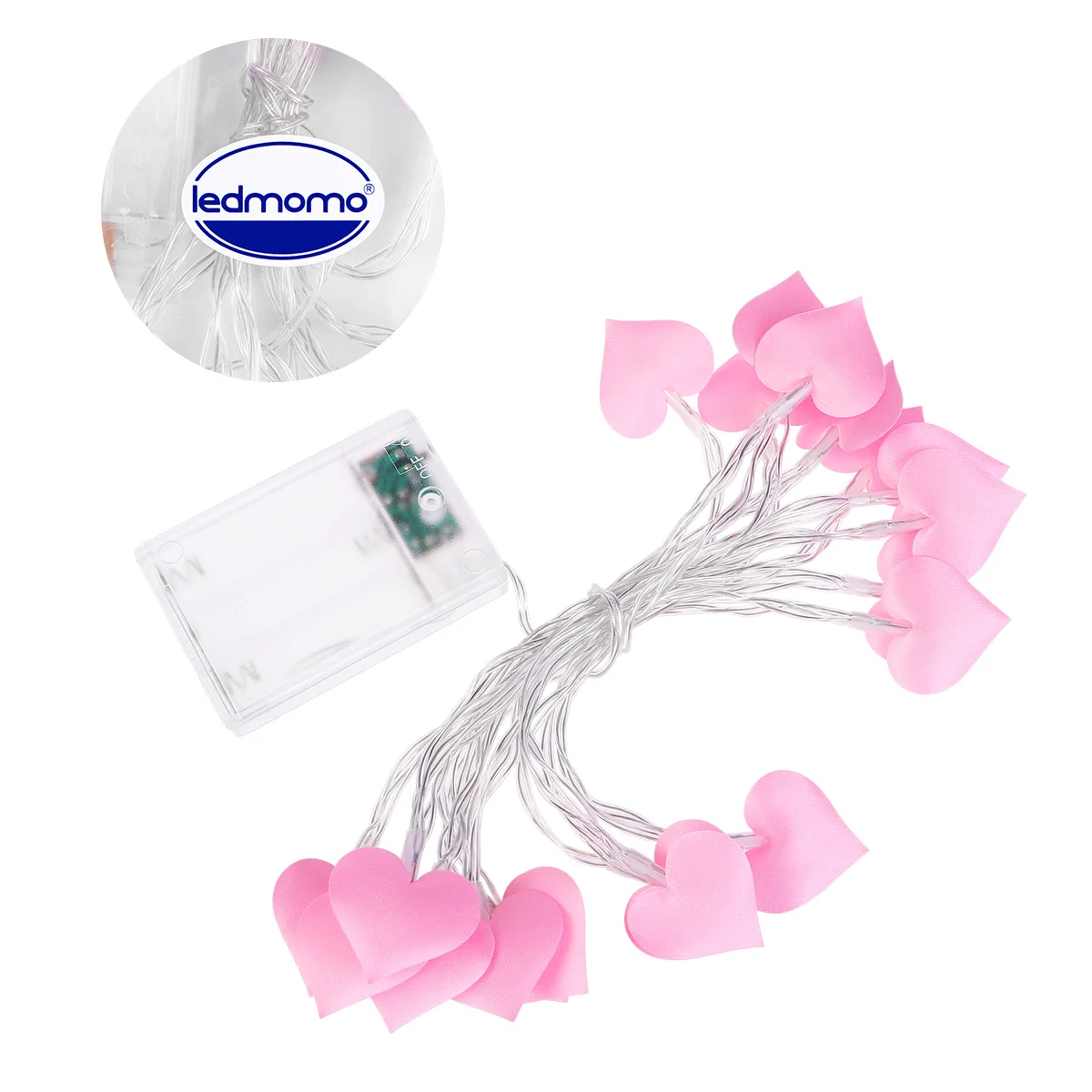 1 قطعة سلسلة أضواء على شكل قلب وردي أبيض دافئ لحفلات الزفاف ديكور التصوير حديقة المنزل المشهد سلسلة مصباح للديكور