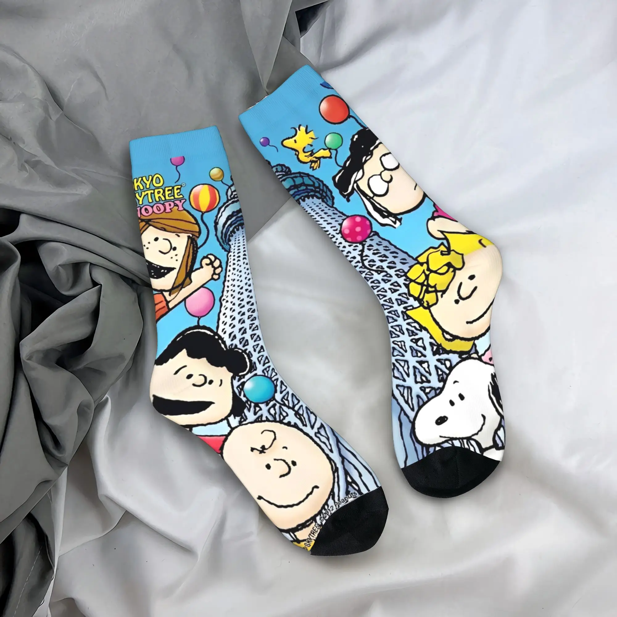 

Носки «Арахис Вудсток с друзьями», противоскользящие чулки, мягкие велосипедные носки для пары, осенние носки с рисунком Харадзюку