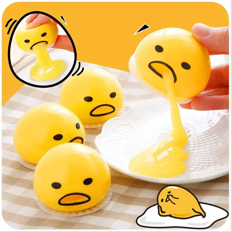 Sticky Funny Toys Disgusting Egg Yolk Brother Vomiting Egg Yolk Army Lazy Egg Custard Vomiting Ball Decompression Funny Toys - Detail 1