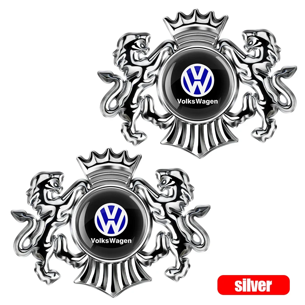 

2pcs Silver 3D Metal Car Badge Trunk Window Sticker For VW R Jetta Golf Beetle CC GTI R32 MK4 motion Polo Auto Accessories Decal