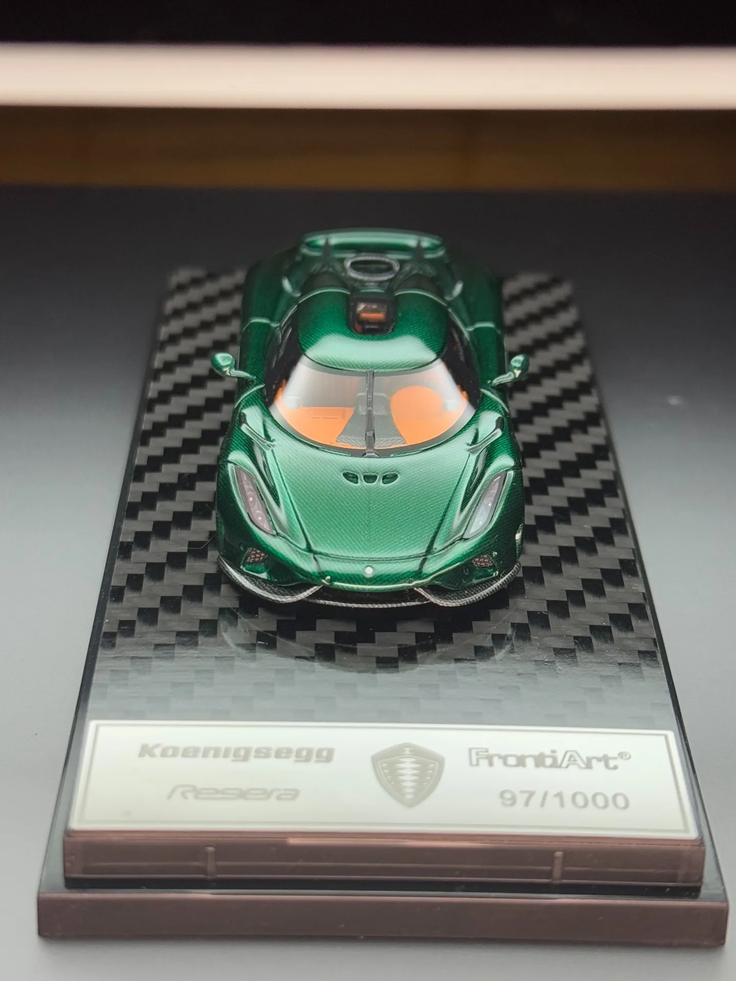 FA 1:64 Koenigsegg 64 Green carbon out-of-print resin simulation car model children's toy gift