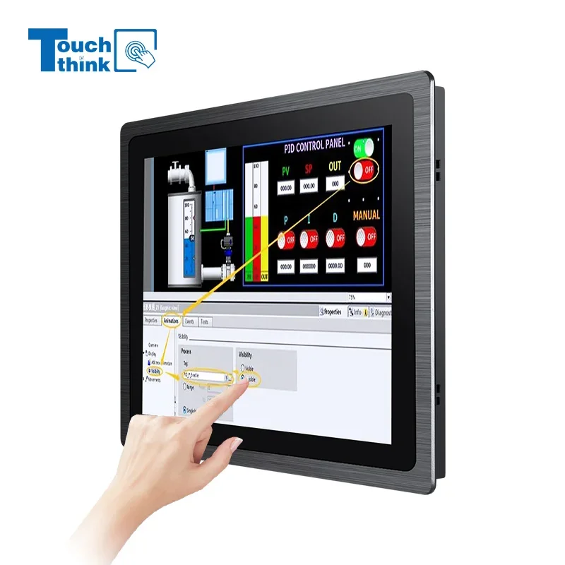 2026 All-in-One 10.1-24'' Embedded System Industrial Panel PC New 7 Thin Frame Touch Screen Monitor for Manufacturing Automation
