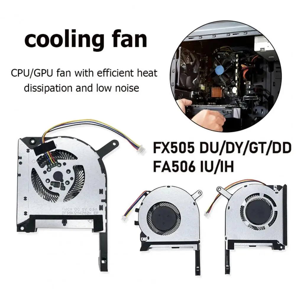 Whisper Quiet Laptop Fan Laptop Fan Replacement Quiet Cpu Gpu Cooler for Tuf Gaming Fx505 Series Efficient Heat Dissipation