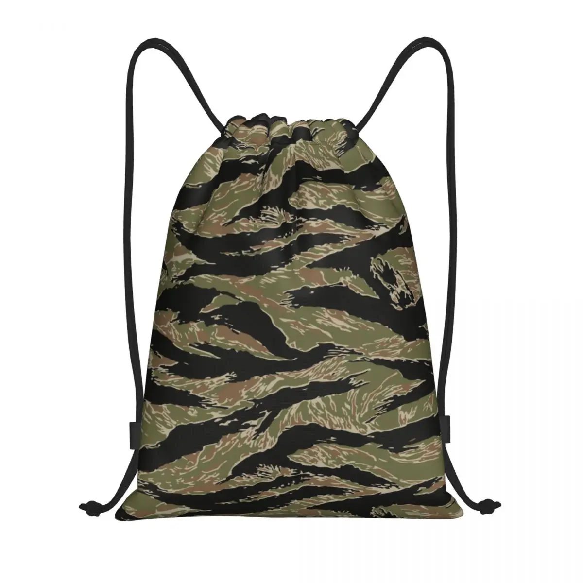 Tiger Stripe Camo Drawstring Bag Women Men Portable Gym Sports Sackpack Military Tactical Camouflage Training Backpacks