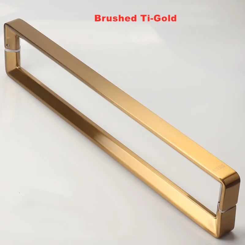 Imagem -04 - Tubo Quadrado Rodada Maçaneta da Porta Maçaneta de Vidro de Madeira Metal Maçaneta da Porta H241 Aço Inoxidável 304