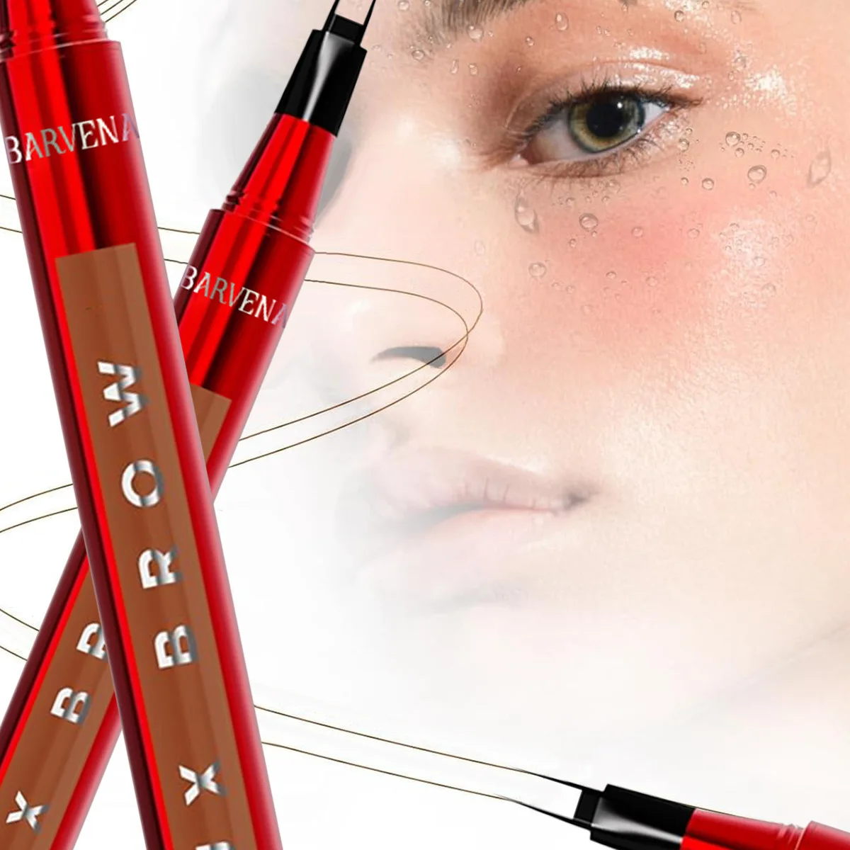 Ultra-fine Liquid Eyebrow Pencil Double-claw Long Lasting Easy To Grip Eyebrow Tattoo Waterproof Thin Lying Silkworm Brow Pen