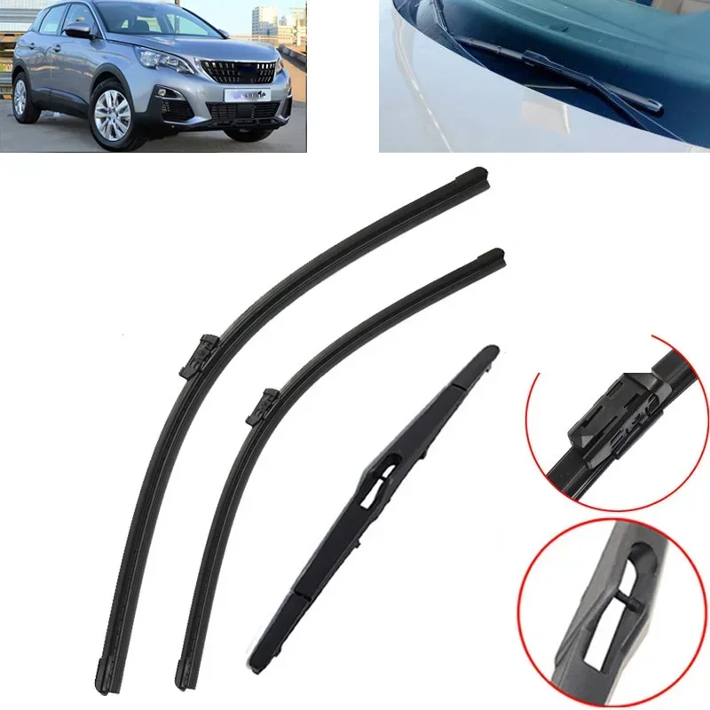 

Front and Rear Windshield Wiper Blade For Peugeot 3008 II 2017-2023 Windscreen Window Back Brushes Glass Blades Car Accessories