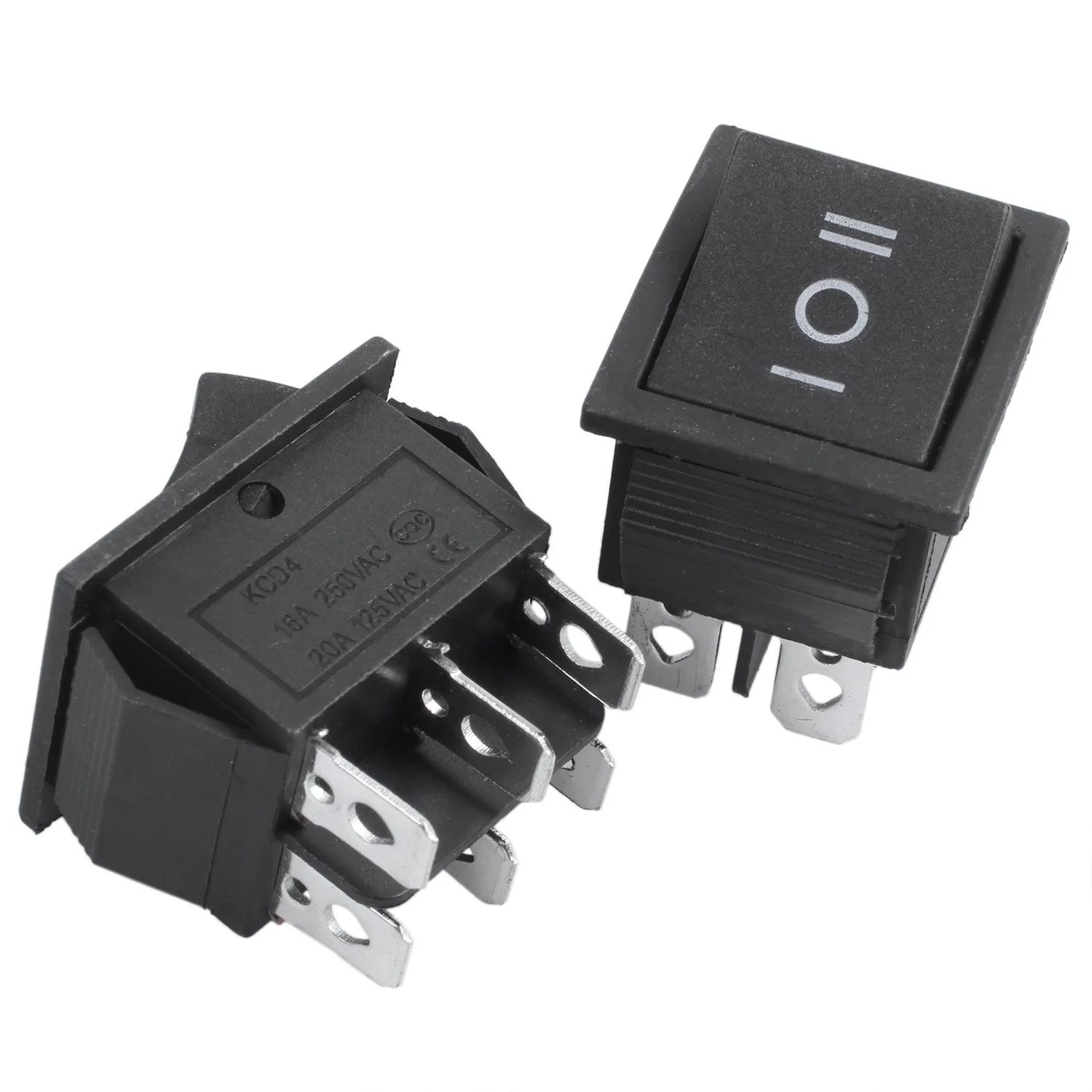 

AB47-5, 5 шт., 6-контактный DPDT черный кнопочный переключатель On/Off/On, AC 250V/15A 125V/20A