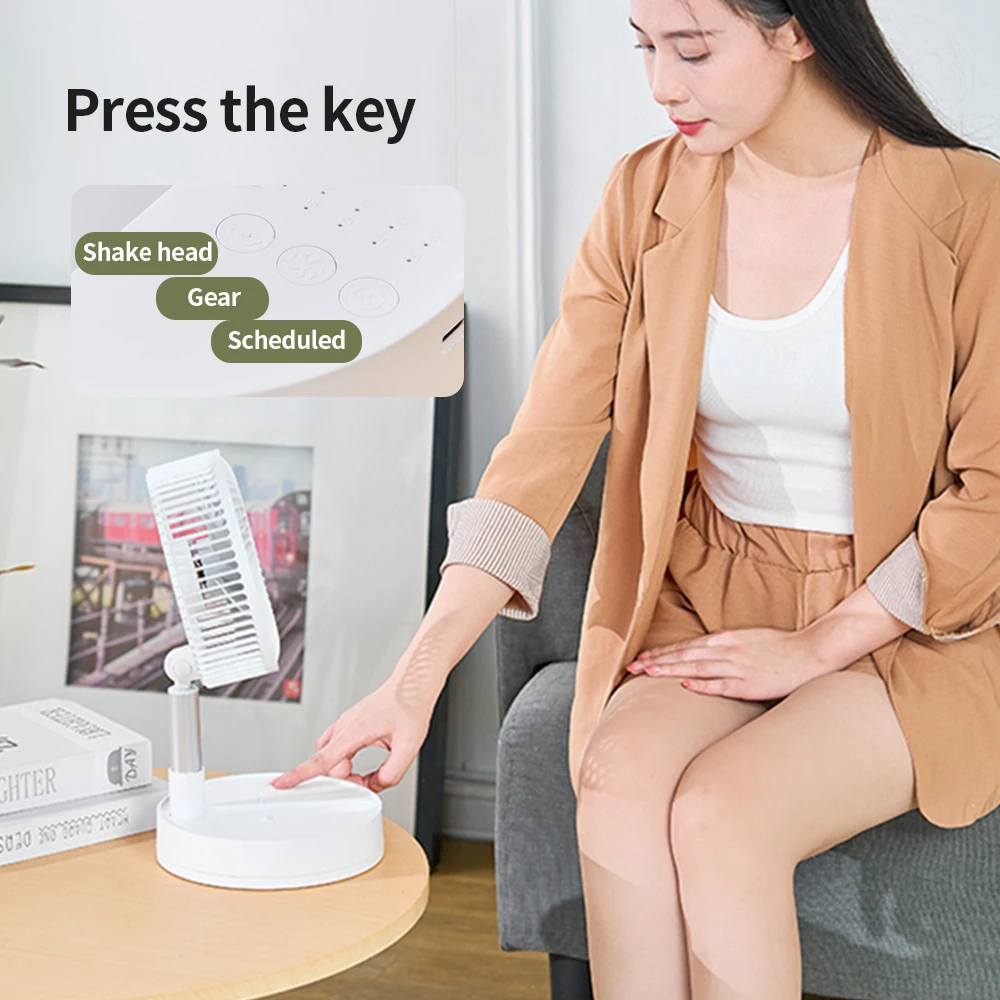 KASYDoFF Portable Oscillating Desk Fan, 8-Inch＆ 5400mAh USB Battery Operated Fan with 4 Speed Strong Airflow Foldable Personal