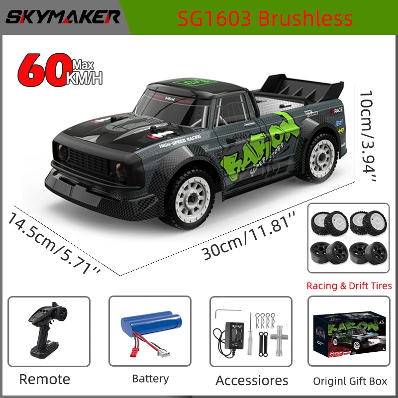 Sg1605 Sg1606 Sg1603 Sg1604 Pro 1/16 Rc Auto Hoge Snelheid 2.4G Borstelloze 4wd 1:16 Drift Afstandsbediening Raceauto Speelgoed Voor Jongens