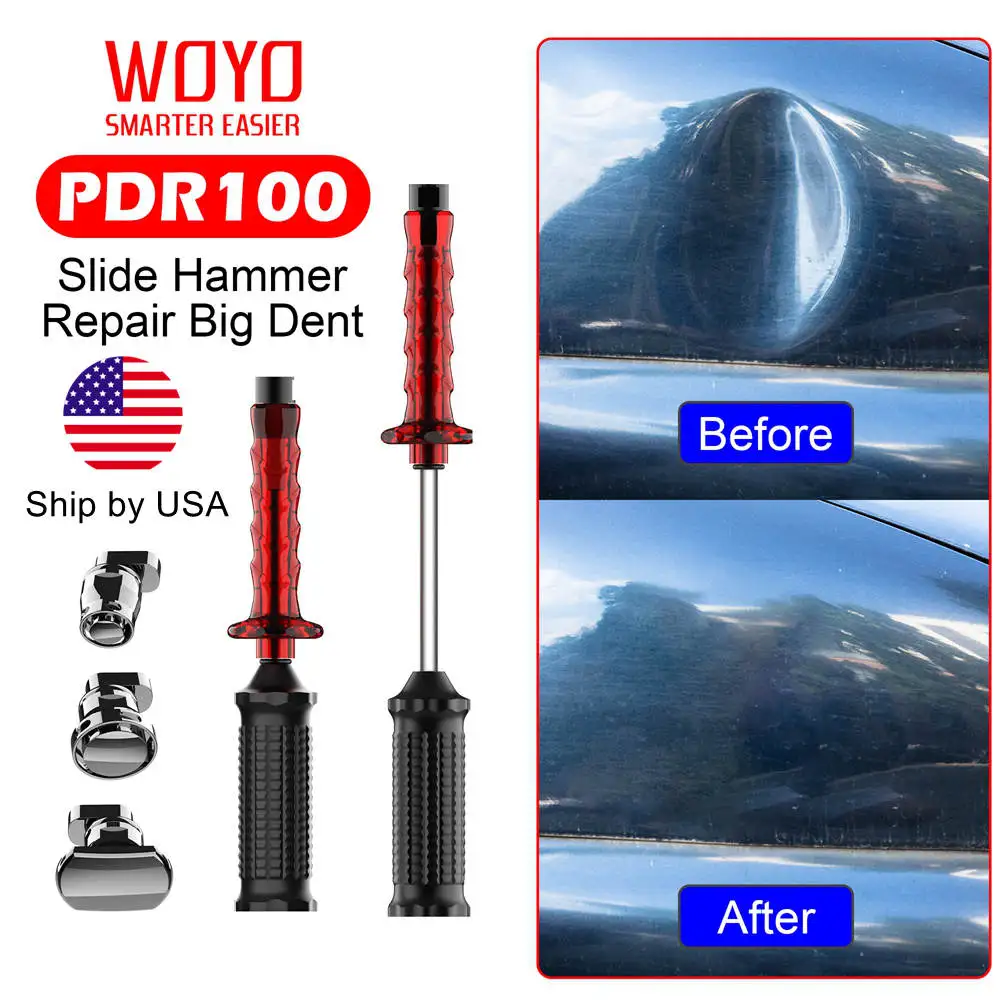 

WOYO PDR100 Slide Hammer Dent Puller with Tabs Set, Automotive PDR Paintless Dent Repair Tools for All Car