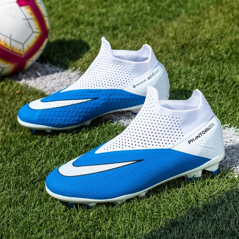 

2026 Soccer Boots Long Short Spikes Ankle Boots Children PU Leather Soccer Training Sneakers Outdoor Football