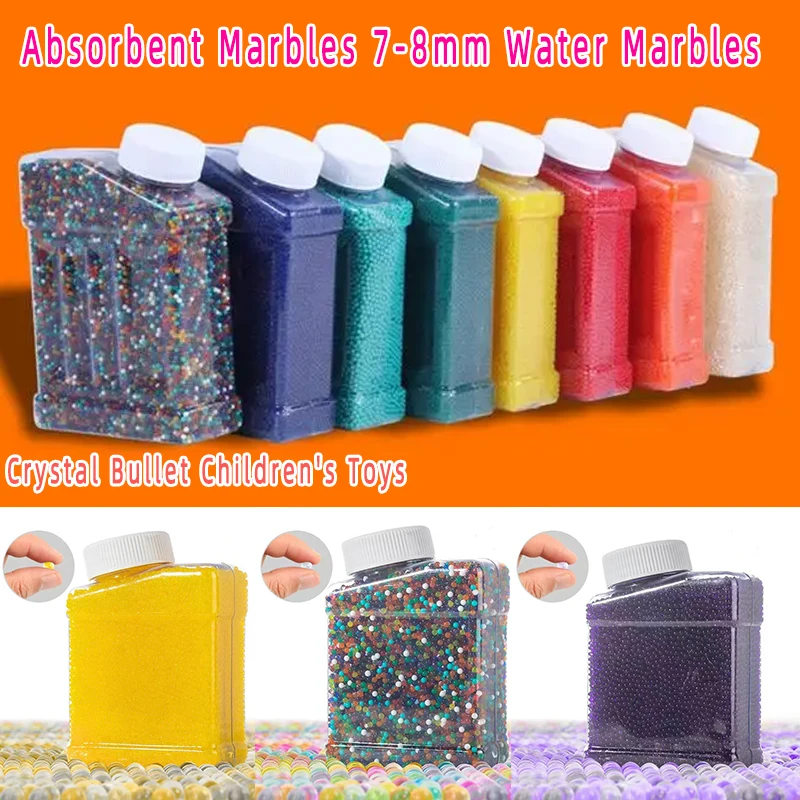 50000 Uds juguetes absorbentes de agua bala de cristal pistola de agua de juguete 7-8mm BB tapa de pistola pistolas pelotas juguete accesorio de bombeo de agua