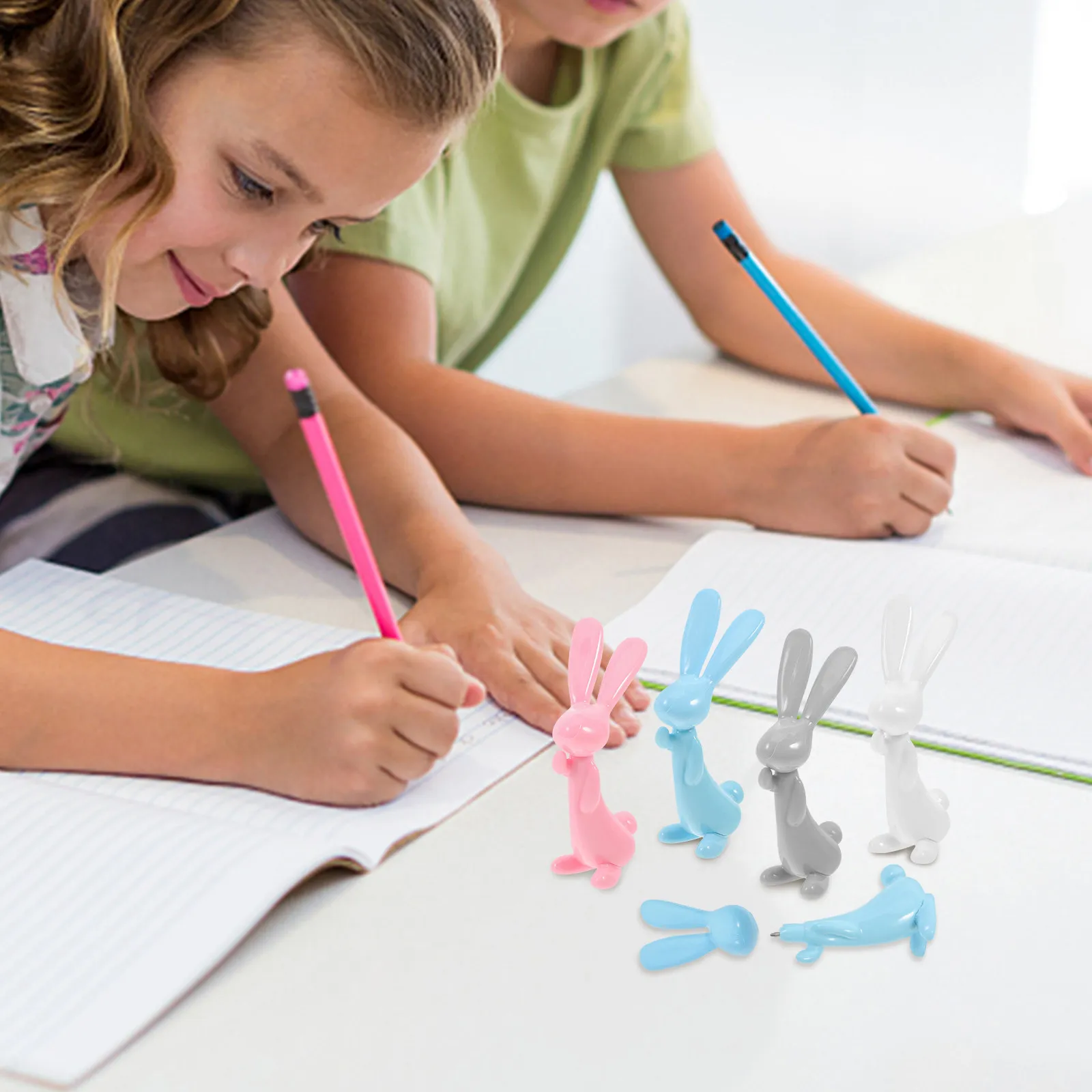 

8Pcs Rabbit Shape Ballpoint Pens Creative Office School Stationery Writing Pens for Students Graduation Easter Gifts Bulk