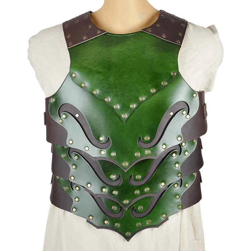 

Medieval Dark Elf Chest Armor Vest Viking Pirate Knight Gladiator Cosplay Costume Outfit PU Leather Cuirass Breastplate For Men