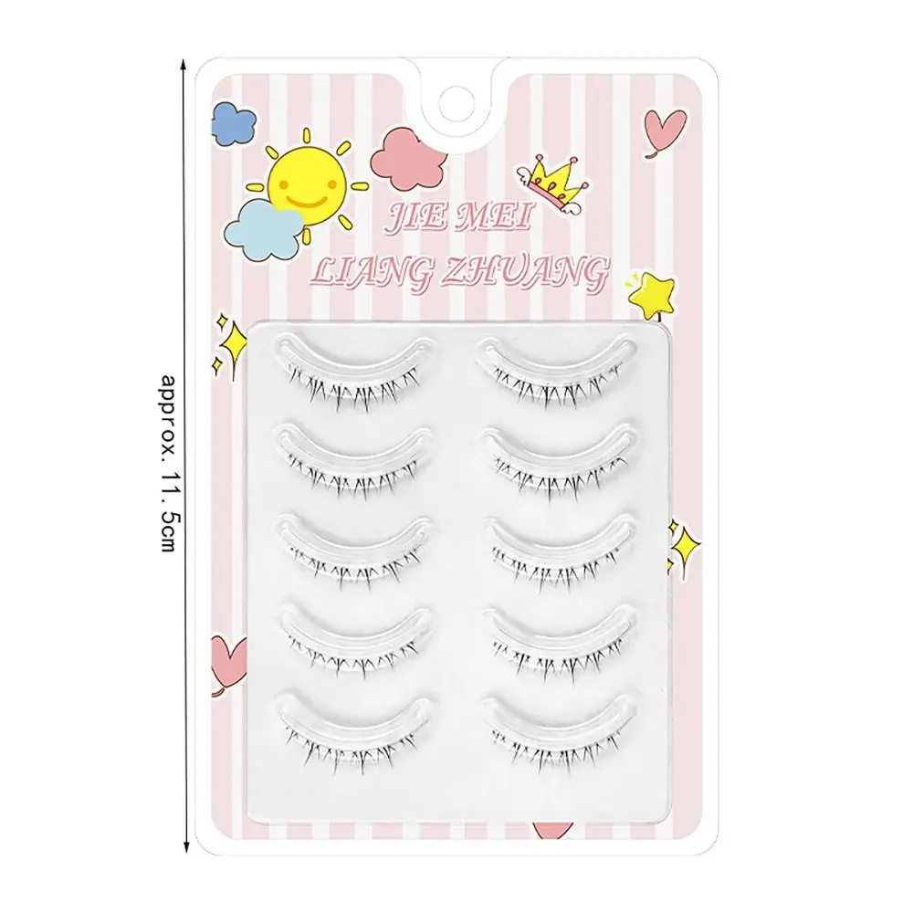 Faux cils inférieurs naturels, 5 paires entières, petites extensions de cils SAFDIY, tiges transparentes, une pièce, beauté