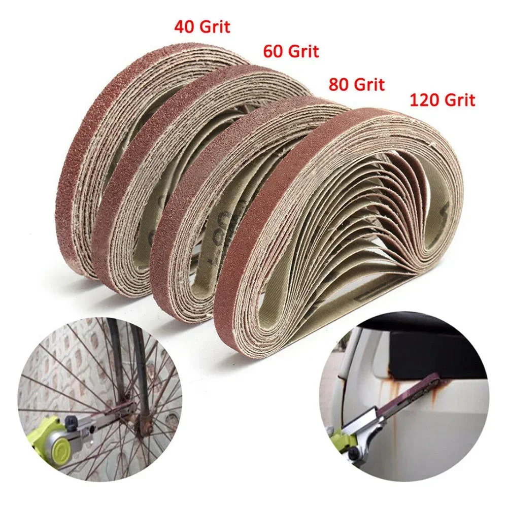 ALLGOOD 50pcs/Set Sanding Belts Abrasive Bands For 10x330mm Sanders File Sanders Belt Sander Abrasive Tools Wood Soft Metal Poli