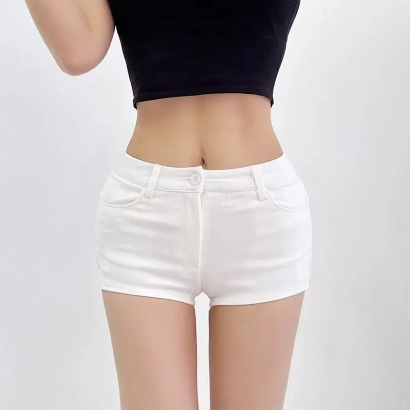 High Waist Solid Slim Simplicity A-line Shorts Summer New Button Youth All-match Fashion Hot Shorts Casual Trend Women Clothing