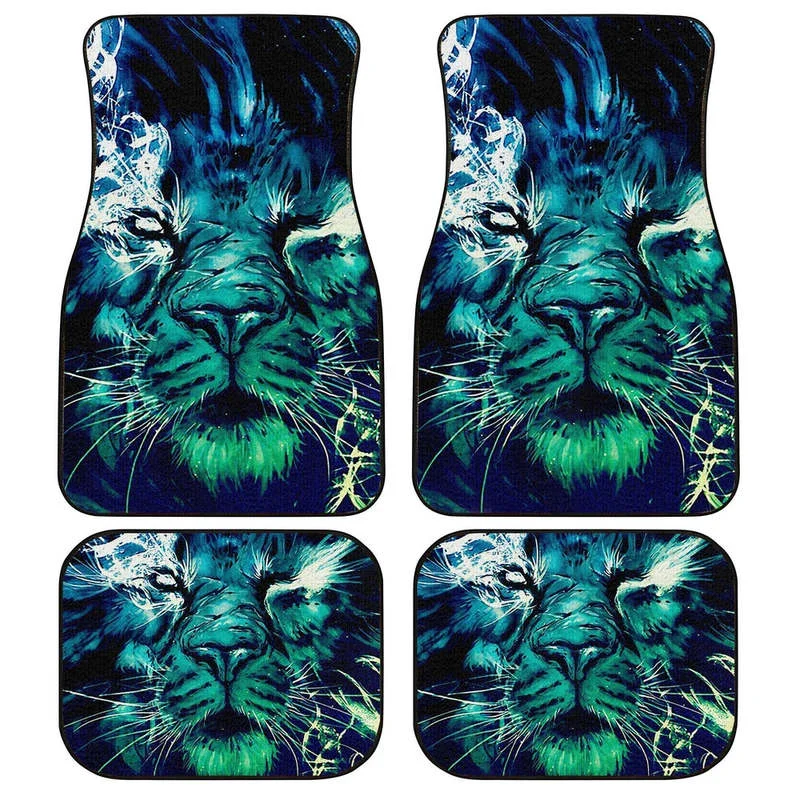 

Pretty Cool Lion Car Floor Mats Custom Car Accessories Gift Ia For Dad 4PCs Pack