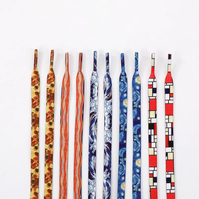 

Новые всемирно известные туфли для досок с рисунком, шнурки на плоской подошве, подходят для AF1, шнурки для обуви Macaron, спортивная обувь, шнурки в студенческом стиле