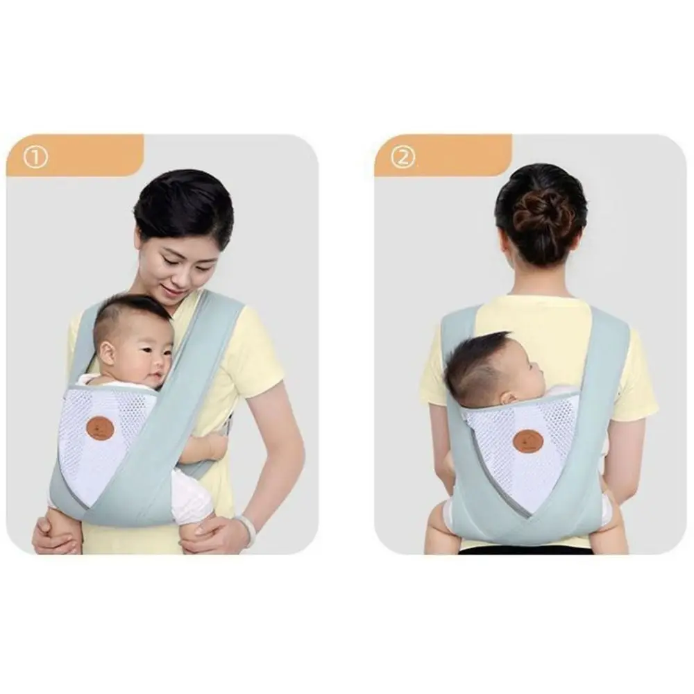 

Newborn Front Holding Baby Wrap Carrier Cotton Mesh Infant Backpacks Infant Kangaroo Bag Horizontal Holding Type