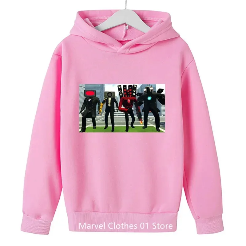 เกม Skibidi ห้องน้ํา Hoodie เด็กน่ารัก Hoodies เด็กแขนยาว Outwear เด็กวัยหัดเดินเสื้อผ้าเด็กเสื้อสวมหัว