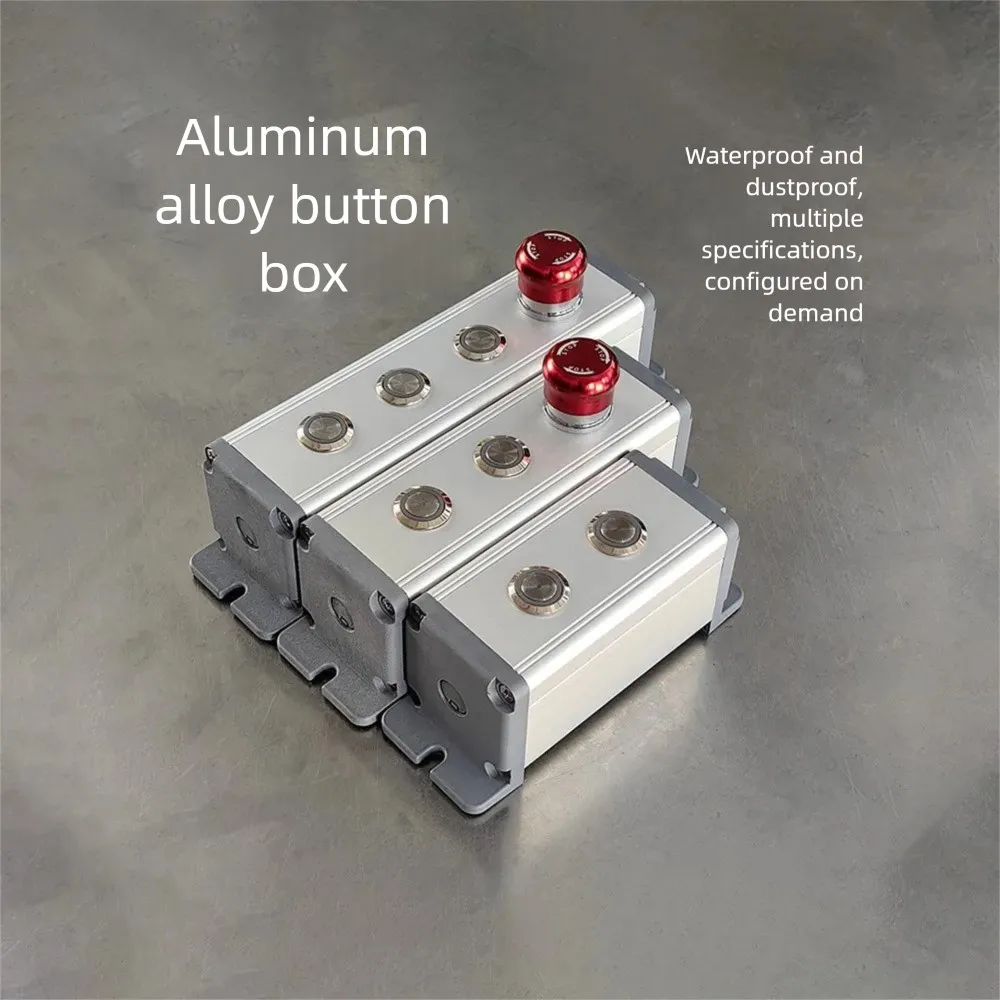 Boîtier de bouton-poussoir étanche en aluminium 16mm 19mm 22mm pour boutons métalliques, équipement de contrôle industriel, 1 2 3 4 5 6 trous