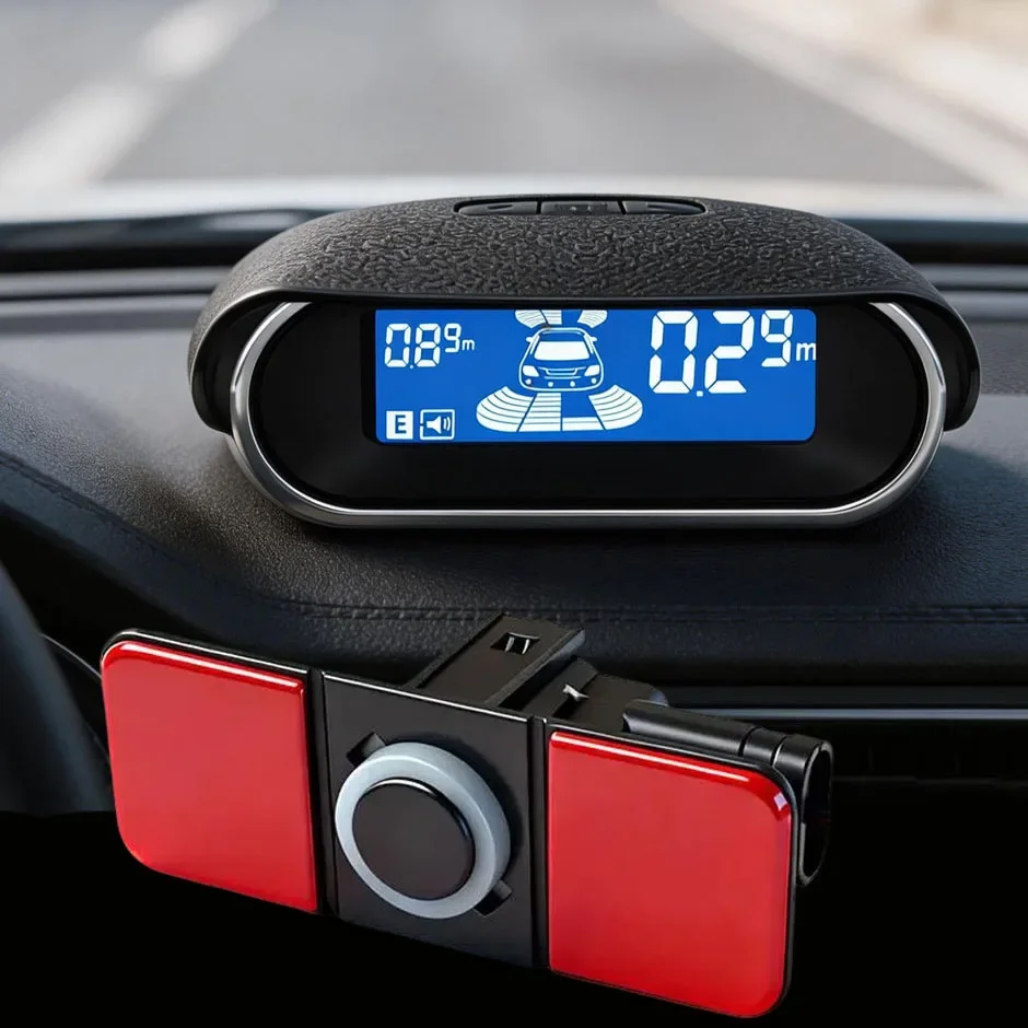 Electromagnetic Parking Sensor LCD Monitor 8 Sensor Front Parktronic System Motion Detection Backlight Front and Rear