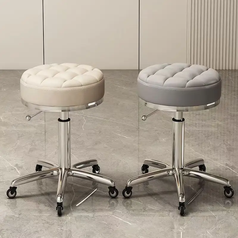 

//Adjustable Stool With Leather Upholstery And Ergonomic Design-Durable Metal Frame For Beauty Salons