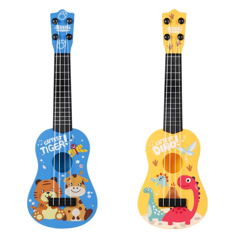 Ukulele Toys for Beginner Guitar Musical-Toy Ukulele Instrument for Childrens with 4 Adjustable Strings Musical Instrument Toys