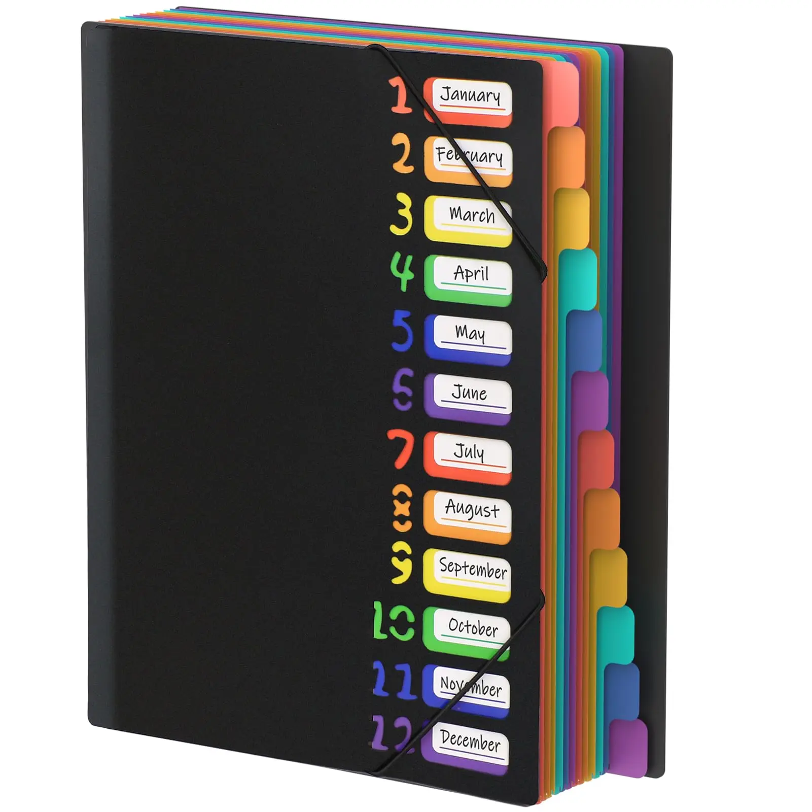 

Multi-layer A4 folder color folder 12 labels rainbow inner page storage book file folder