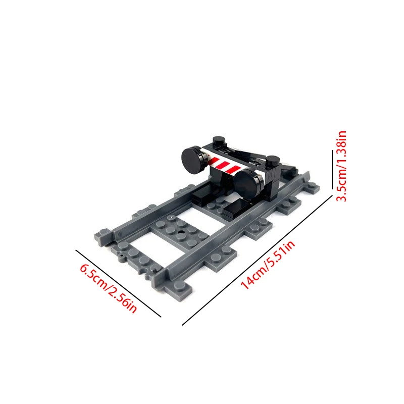MOC Creative Building Urban Train track Crossing  Scene model Train crossings Buffer Areas and Guardrails Bricks Railway Toys