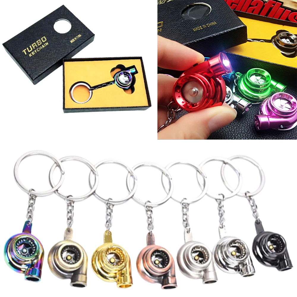 

Car Interior Accessory Mini Turbo Turbocharger Keychain LED Light Turbo Sound Turbocharger Keychain Spinning Turbine Car Keyring