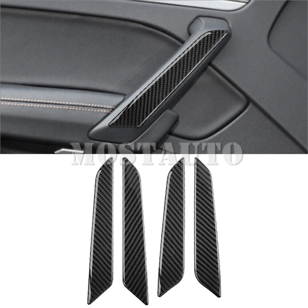 Soft Carbon Fiber Interior Car Door Armrest Panel Trim Cover For Audi Q5 2017-2021 4pcs （2 Color）