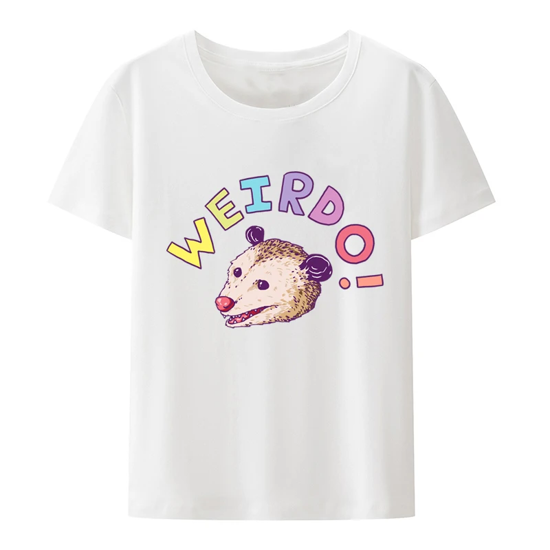 Weirdo Opossum Printd Anime T-shirts Character Funny Top Tee Nostalgia O-neck Koszulki Aesthetic Regular T-shirt Manga Print