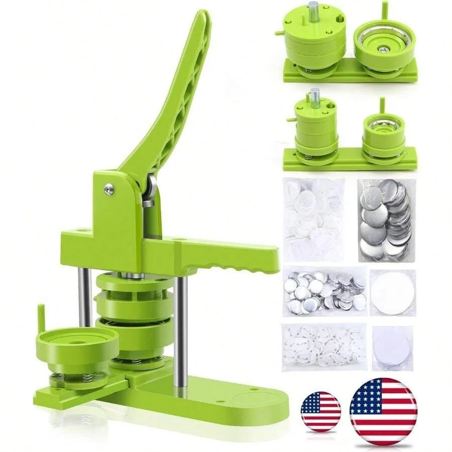 

Button Maker Multiple-Sizes - Pin Maker 1.25 Inch+2.25 Inch Interchangeable Button-Models Badge Button Press With 200 Sets 32+5
