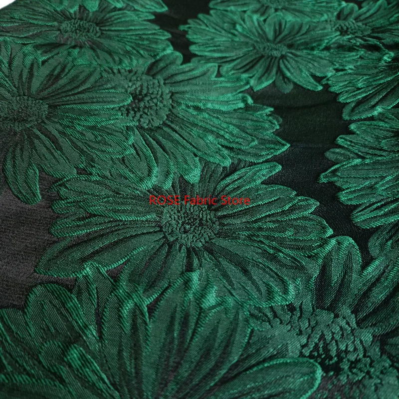 

1 Meter Bright Color Flower Woven Satin Jacquard Fabric Women's Dress Skirt Windbreaker Bag Decorative Sewing Fabric
