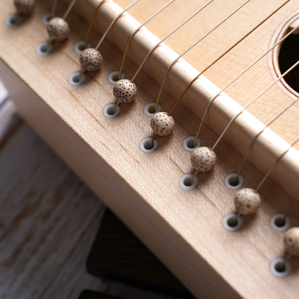 21 strings playing small guzheng, guzheng piano practice finger device, solid wood small zheng for beginners