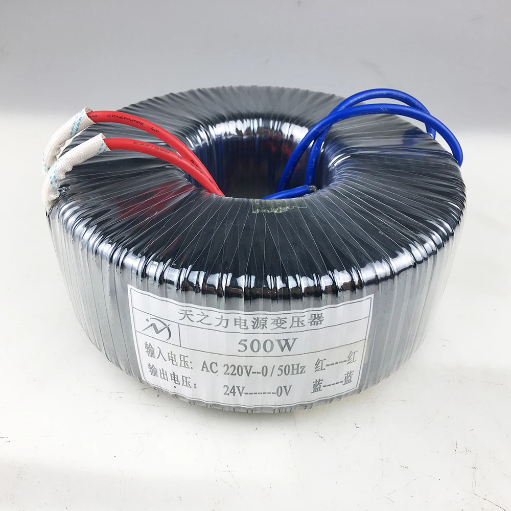 Imagem -04 - Transformador Toroidal 220v para Único 12v 24v Amplificador Transformador de Alta Fidelidade Faça Você Mesmo Acessórios Amplificador Áudio Fonte Alimentação 500w