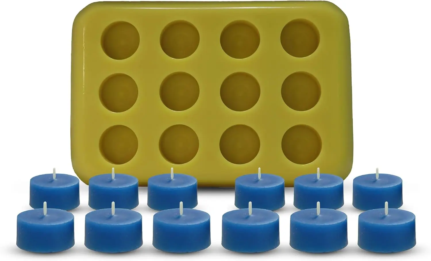 

Tealight Candle Mold, 12-Cavity Reusable Mold for DIY Candle Making and Home Crafting, Heat-Resistant Rubber with Easy Release, Durable Material for Handmade Tealight Candles
