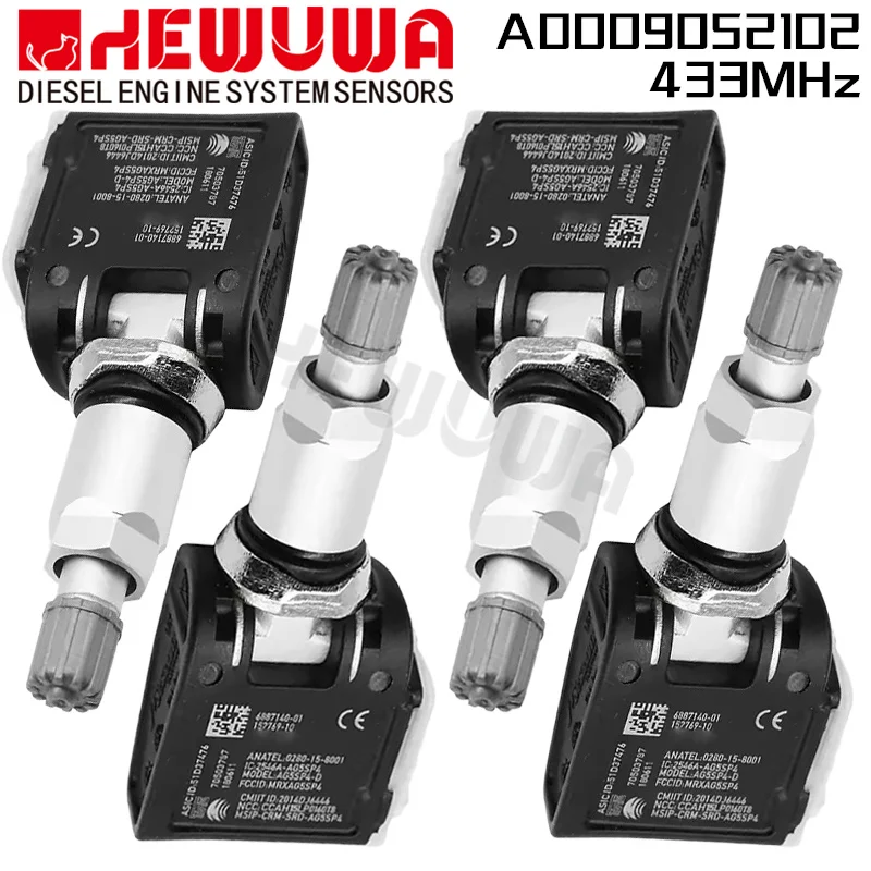 

4PCS TPMS Tire Pressure Sensor 433MHz A0009052102 For Mercedes-Benz VS30 W177 W247 W213 BMW G30 G20 6887140-01 36106887147