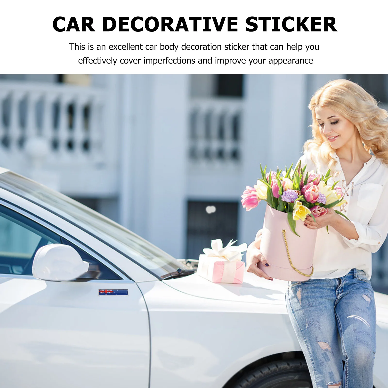 

2Pcs Door Decorative Metal Decal Design Easy to Use Car Accessory Car Metal Sticker Auto Sticker Accessories