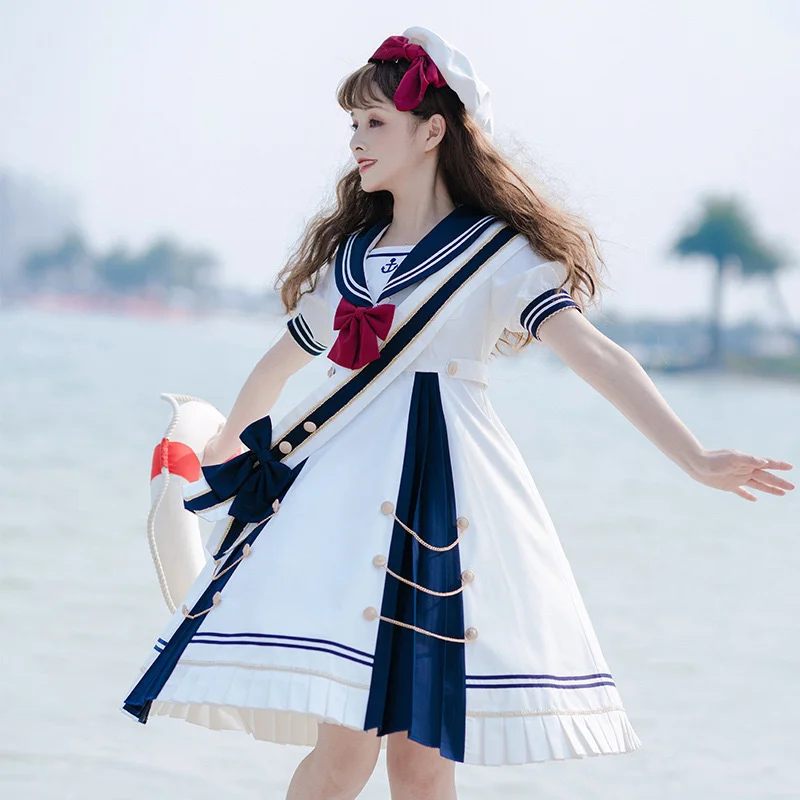 Zeebries Licht Zout Jk Uniform Dagelijks Zoete Kleine Frisse Lolita Rok Kol Saati Lolita Jurken