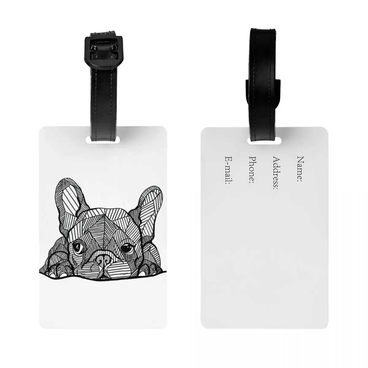 Francês Bulldog Bagagem Tags para Malas, Engraçado Francês Bulldog Bagagem Tags, Privacidade Cover ID Label