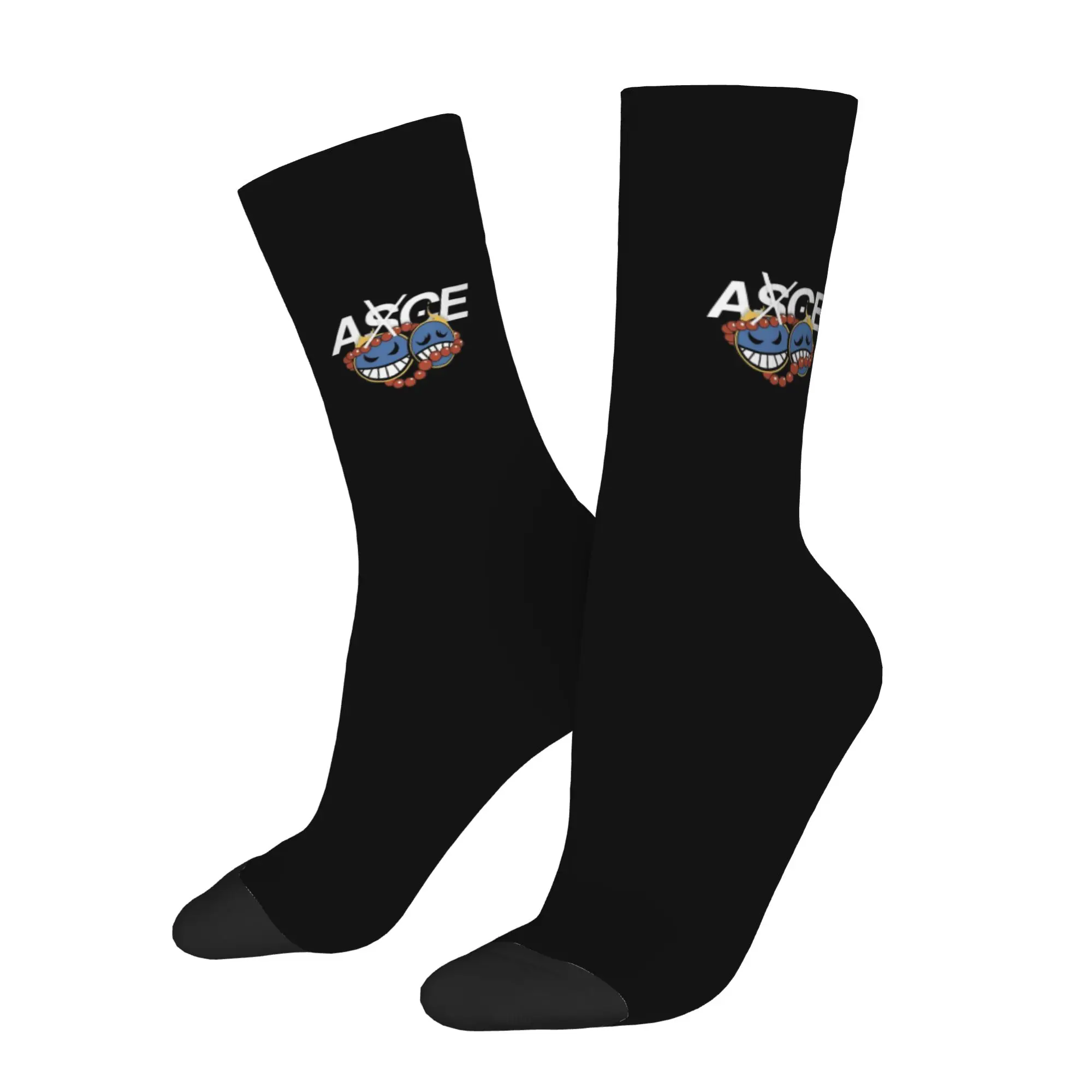 Funny Sock One Piece ASCE and Ace Elements Harajuku Seamless Pattern Printed Men Socks Casual Men's Socks