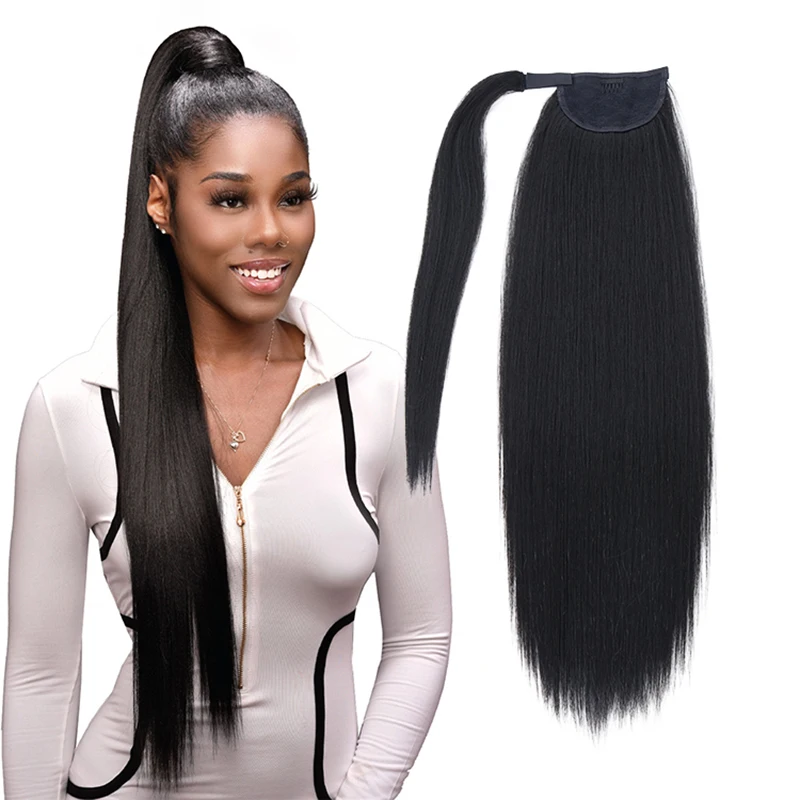 

Snowdrop Synthetic Long Natural Soft Straight Hair Extensions for Women Wrap Around Ponytail Hairpiece Heat Resistant